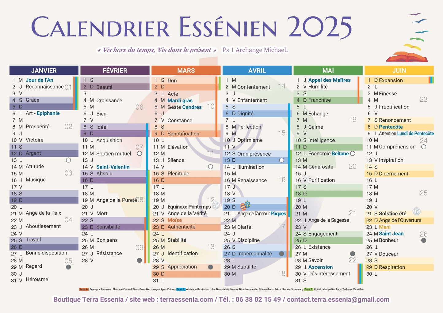 Calendrier Essénien 2025